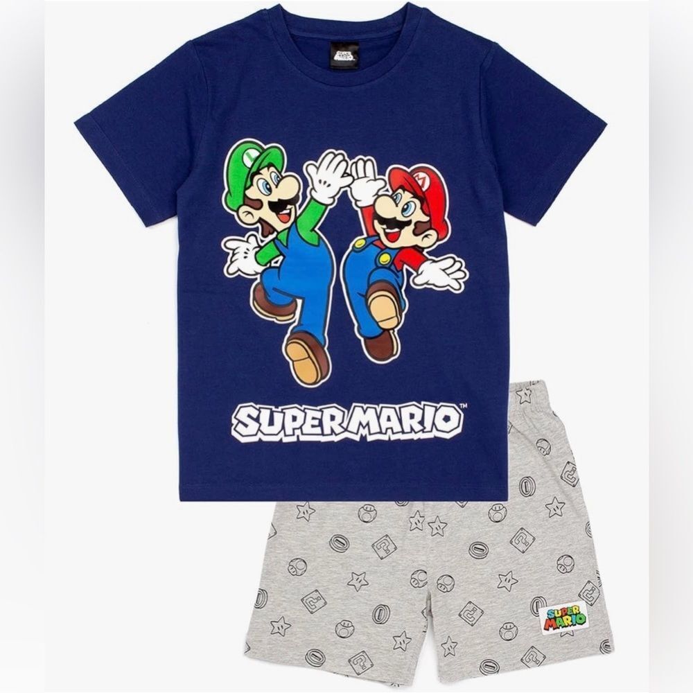 Nintendo Mario and Luigi Pajama Set Navy Size 16 NWT IN PACKAGE